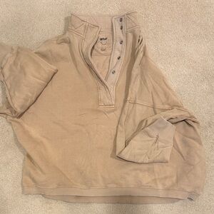 Aerie Men's Zip Up Sweater in Tan